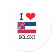 I Love Biloxi Mississippi Round Sticker