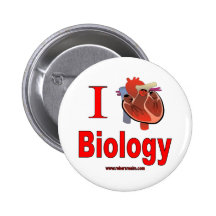 I love biology pinback buttons