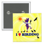 I Love Birding buttons
