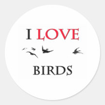 I Love Birds Stickers
