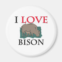 I Love Bison Magnets