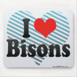 I Love Bisons Mouse Pads