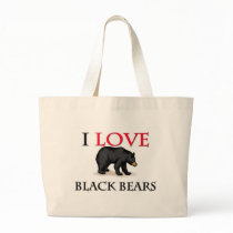 I Love Black Bears Tote Bags