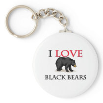 I Love Black Bears Keychains