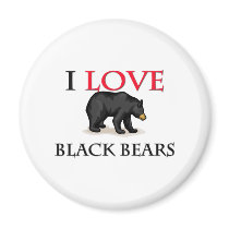 I Love Black Bears Refrigerator Magnet