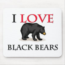 I Love Black Bears Mouse Pads