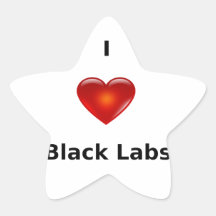 I Love Black Labs Star Sticker