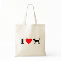 I Love Black & Tan Coonhounds Bag
