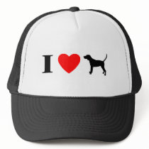 I Love Black & Tan Coonhounds Hat