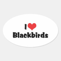 I Love Blackbirds Sticker