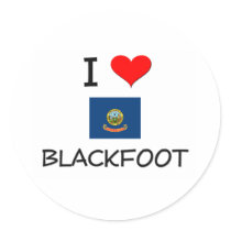 I Love BLACKFOOT Idaho Round Stickers