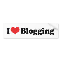 I Love Blogging Bumper Sticker