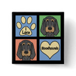 I Love Bloodhounds Pin