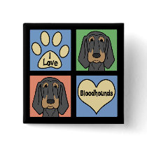 I Love Bloodhounds Pin