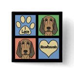 I Love Bloodhounds Button