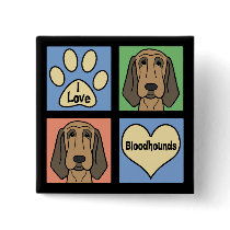 I Love Bloodhounds Button