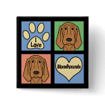 I Love Bloodhounds buttons