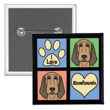 I Love Bloodhounds Button