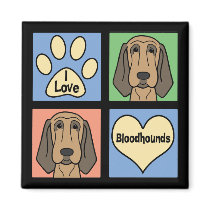 I Love Bloodhounds Refrigerator Magnets