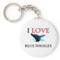 I Love Blue Whales keychains
