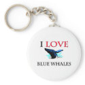 I Love Blue Whales keychains