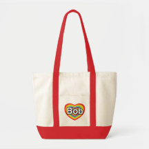 I love Bob: rainbow heart Tote Bag