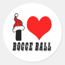 I Love Bocce Ball Design Round Stickers