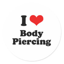 I Love Body Piercing Tshirt Sticker