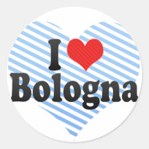 I Love Bologna Round Stickers