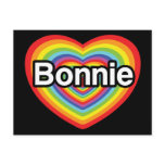 I love Bonnie: rainbow heart postcards