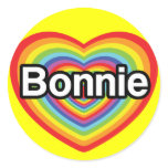 I love Bonnie: rainbow heart stickers