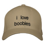 i love boobies embroidered hats