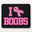 I Love Boobs Breast Cancer Ribbon mousepads