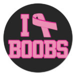 I Love Boobs Breast Cancer Ribbon stickers
