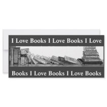 I LOVE BOOKS: BOOKMARK: PENCIL ART PERSONALIZED RACK CARD