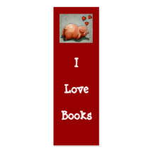 I LOVE BOOKS BOOKMARK WITH PIGGY BUSINESS CARD TEMPLATES