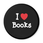 I love Books heart custom personalised magnets