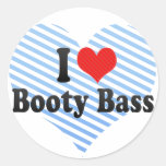 I Love Booty Bass Round Sticker
