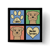 I Love Border Terriers Buttons