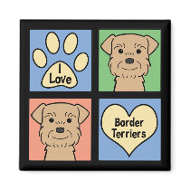 I Love Border Terriers Fridge Magnets