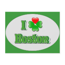 i Love Boston - Clover Post Cards