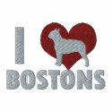 I Love Bostons Embroidered Shirt (Zip Hoodie) embroidered shirts