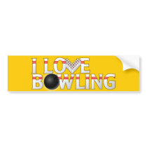 I Love Bowling Bumper Sticker