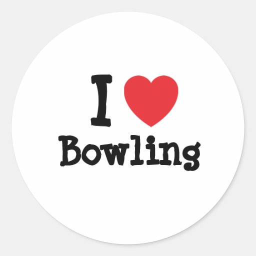 I love Bowling heart custom personalised Stickers