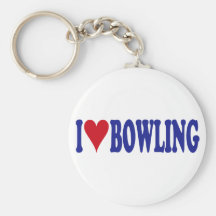 I Love Bowling Keychain