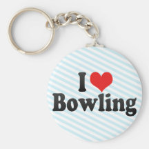 I Love Bowling Keychain
