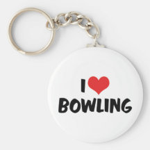 I Love Bowling Keychain