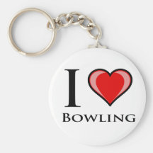 I Love Bowling Keychains