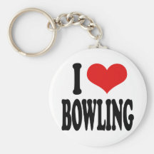 I Love Bowling Keychains