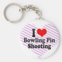 I love Bowling Pin Shooting Key Chain